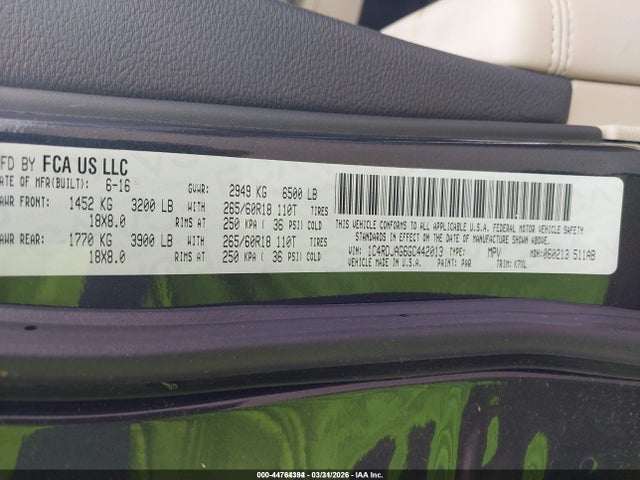 2016 DODGE DURANGO 1C4RDJAG6GC442013 Photo 8