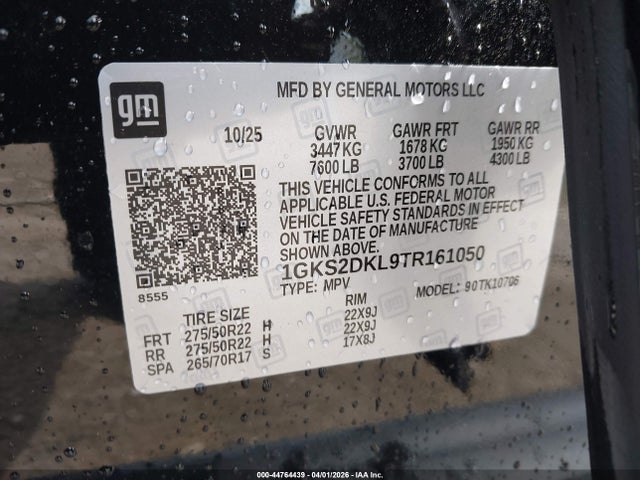 Продаж на аукціоні авто 2026 Gmc Yukon 4wd Denali, vin: 1GKS2DKL9TR161050, номер лоту: 44764439
