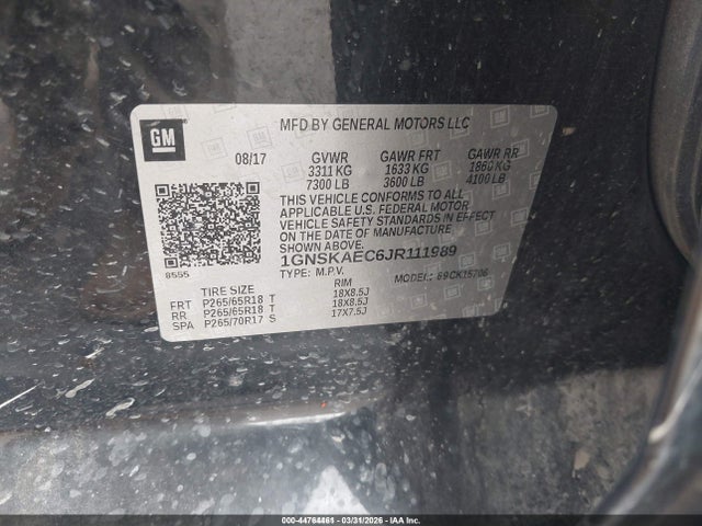 1GNSKAEC6JR111989 Chevrolet Tahoe Ls