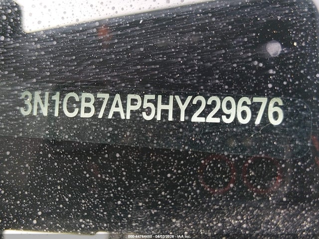 Aukcja sprzedaży 2017 Nissan Sentra Sr Turbo, vin: 3N1CB7AP5HY229676, numer aukcji: 44764480