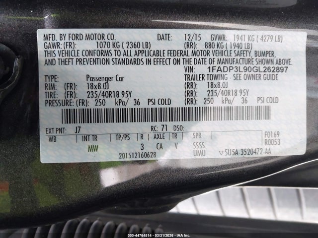 Ford FOCUS ST 2016 1FADP3L90GL262897 Image 9