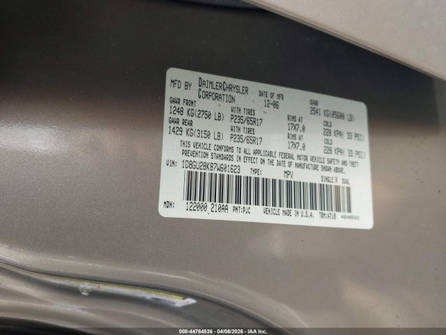 Продаж на аукціоні авто 2007 Dodge Nitro Sxt, vin: 1D8GU28K87W601623, номер лоту: 44764536