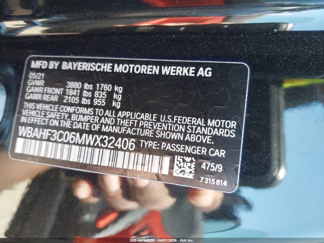 Продаж на аукціоні авто 2021 Bmw Z4 Sdrive30i, vin: WBAHF3C06MWX32406, номер лоту: 44764538