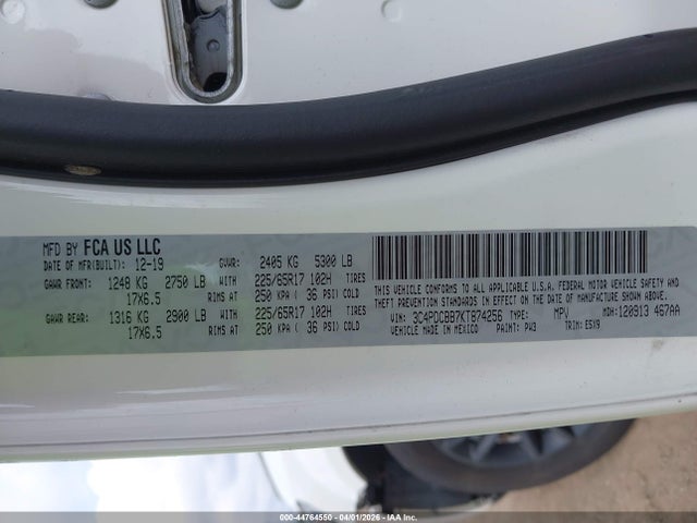 Продажа на аукционе авто 2019 Dodge Journey Se, vin: 3C4PDCBB7KT874256, номер лота: 44764550