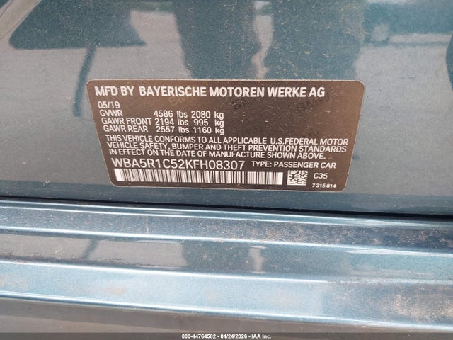 BMW 330I 2019 WBA5R1C52KFH08307 Image 9