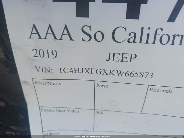 1C4HJXFGXKW665873 Jeep Wrangler Unlimited Rubicon 4x4