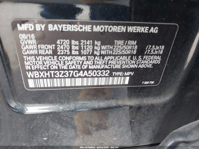 WBXHT3Z37G4A50332 BMW X1 Xdrive28i