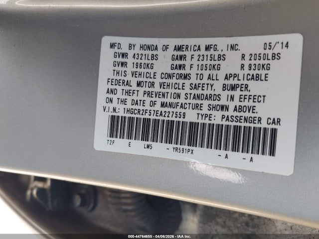 Honda Accord Sport 2014 1HGCR2F57EA227559 Image 9