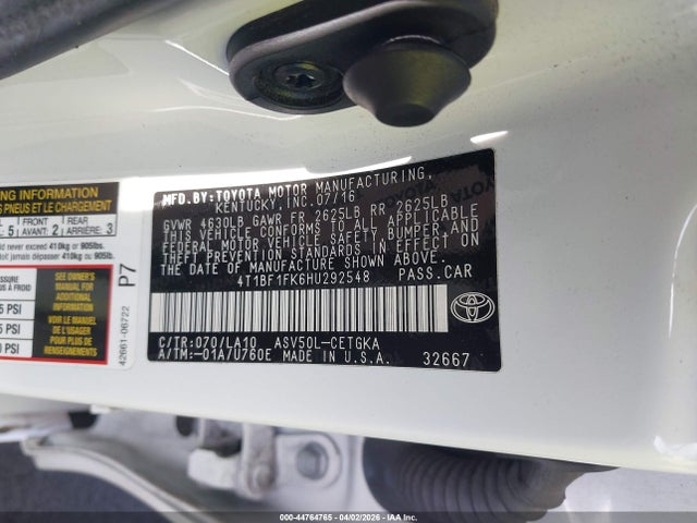 Toyota CAMRY XLE 2017 4T1BF1FK6HU292548 Image 9