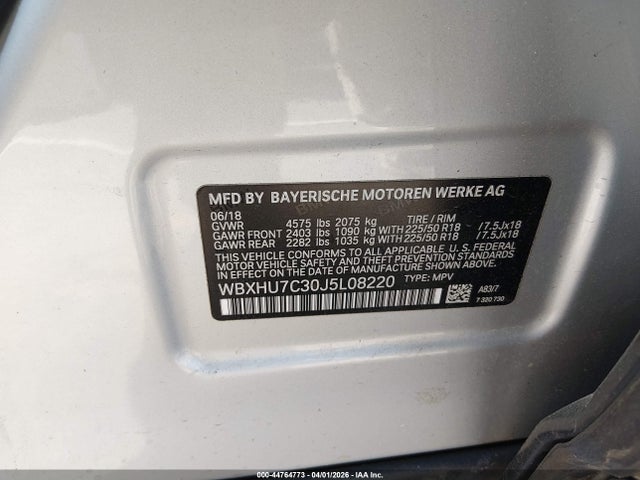 Продажа на аукционе авто 2018 Bmw X1 Sdrive28i, vin: WBXHU7C30J5L08220, номер лота: 44764773