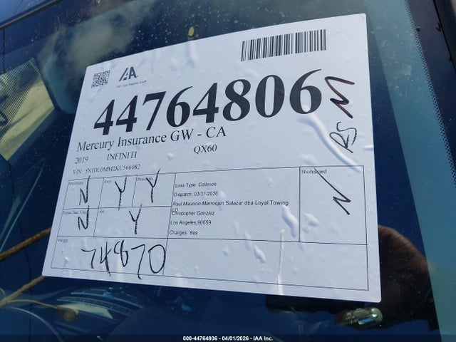 5N1DL0MM2KC566082 Infiniti QX60 LUXE
