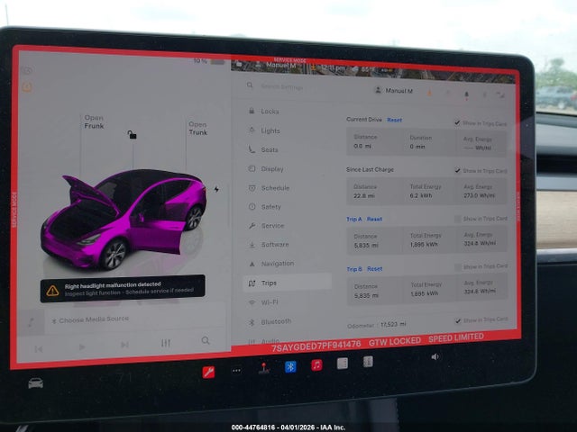 Продаж на аукціоні авто 2023 Tesla Model Y Rwd, vin: 7SAYGDED7PF941476, номер лоту: 44764816