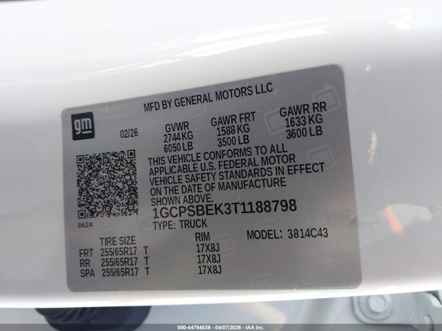 Chevrolet Colorado Wt 2026 1GCPSBEK3T1188798 Image 9