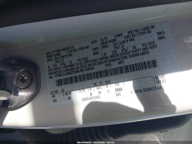 2021 FORD ESCAPE 1FMCU0BZ3MUB15568 Photo 8