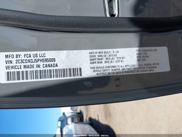 2C3CDXGJ5PH595009 Dodge Charger Scat Pack