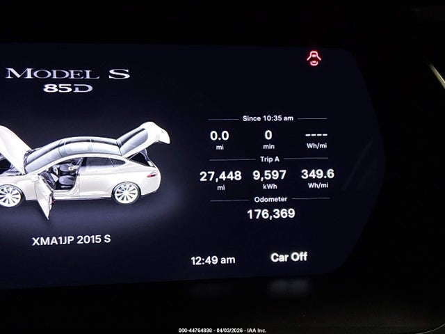 44764898 :رقم المزاد ، 5YJSA1H28FF093622 vin ، 2015 Tesla Model S مزاد بيع