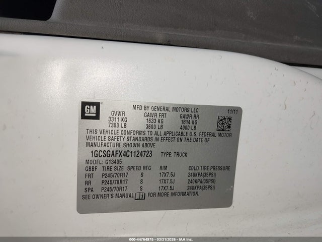 2012 CHEVROLET EXPRESS 1500 1GCSGAFX4C1124723 Photo 8