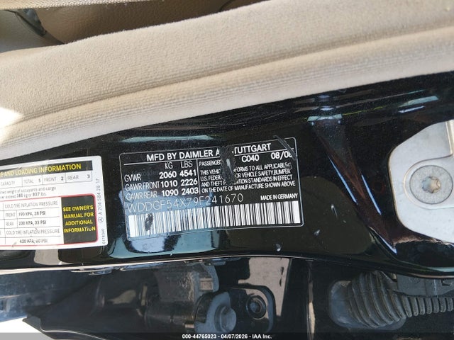 44765023 :رقم المزاد ، WDDGF54X79F241670 vin ، 2009 Mercedes-benz C 300 Luxury/sport مزاد بيع