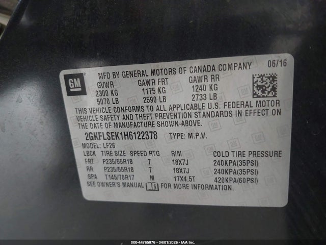 2GKFLSEK1H6122378 GMC Terrain Sle-1