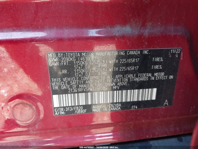 Продажа на аукционе авто 2023 Toyota Rav4 Le, vin: 2T3G1RFV5PW335702, номер лота: 44765081