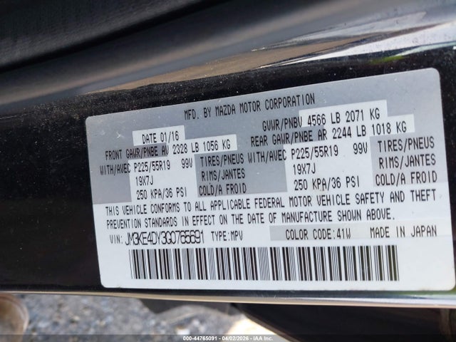 Aukcja sprzedaży 2016 Mazda Cx-5 Grand Touring, vin: JM3KE4DY3G0765691, numer aukcji: 44765091