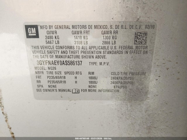 2010 CADILLAC SRX 3GYFNAEY0AS586137 Photo 8