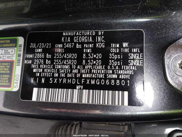 KIA SORENTO EX 2021 5XYRHDLFXMG068801 Image 9