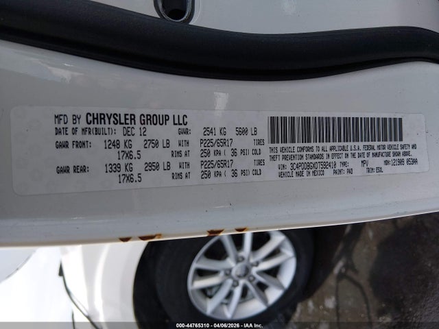 44765310 :رقم المزاد ، 3C4PDDBGXDT592410 vin ، 2013 Dodge Journey Sxt مزاد بيع