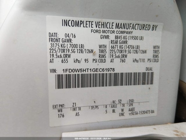 2016 FORD F-550 CHASSIS 1FD0W5HT1GEC61978 Photo 8