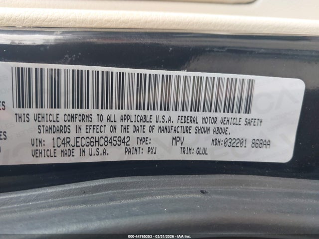 2017 JEEP GRAND CHEROKEE 1C4RJECG6HC845942 Photo 8