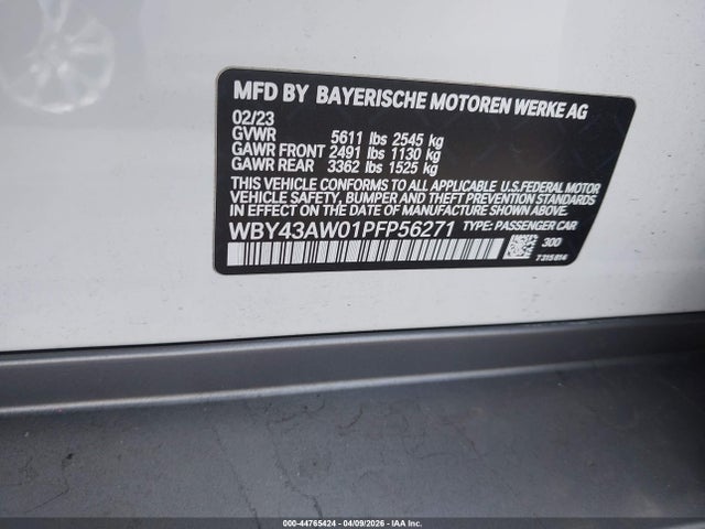 Продажа на аукционе авто 2023 Bmw I4 Edrive35, vin: WBY43AW01PFP56271, номер лота: 44765424