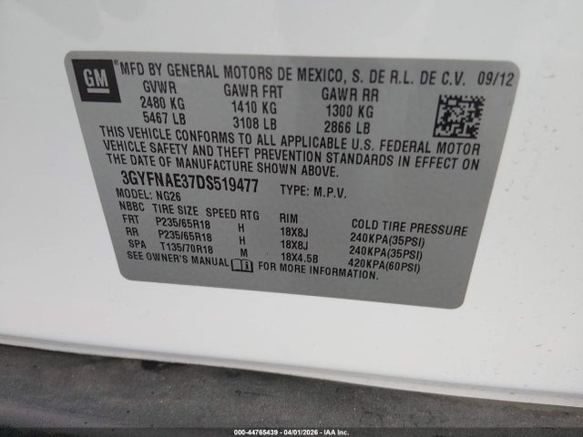 2013 CADILLAC SRX 3GYFNAE37DS519477 Photo 8