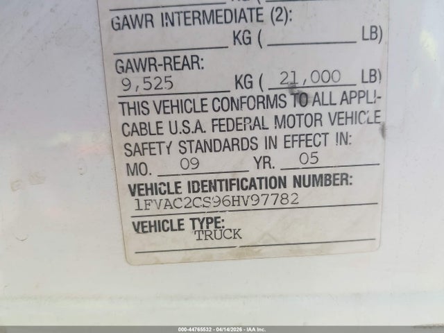 Продажа на аукционе авто 2006 Freightliner M2 106 Heavy Duty, vin: 1FVAC2CS96HV97782, номер лота: 44765532