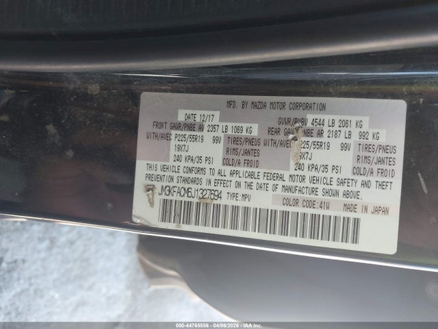 Aukcja sprzedaży 2018 Mazda Cx-5 Touring, vin: JM3KFACM6J1327694, numer aukcji: 44765556