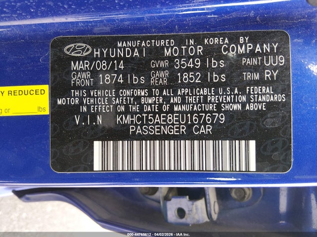 Hyundai ACCENT GS 2014 KMHCT5AE8EU167679 Image 9