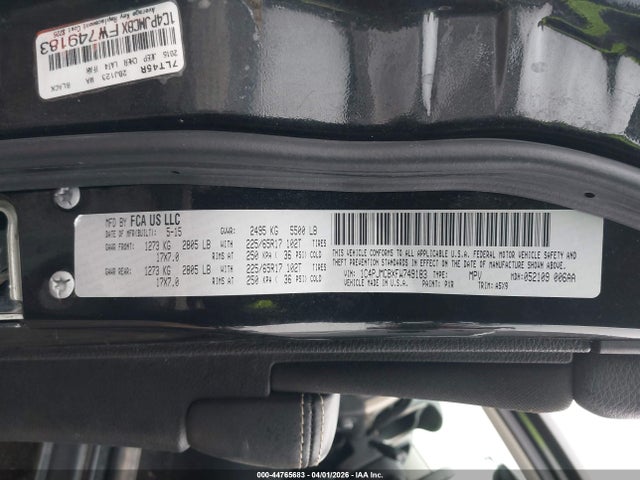 Продажа на аукционе авто 2015 Jeep Cherokee Latitude, vin: 1C4PJMCBXFW749183, номер лота: 44765683