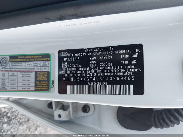 Продажа на аукционе авто 2018 Kia Optima Lx, vin: 5XXGT4L31JG269465, номер лота: 44765701