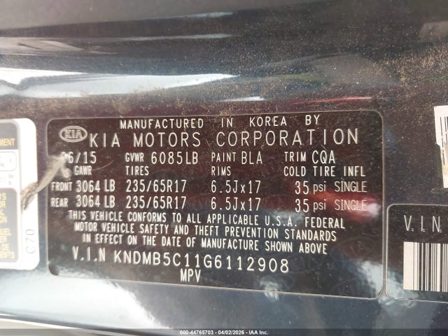 KNDMB5C11G6112908 KIA SEDONA LX