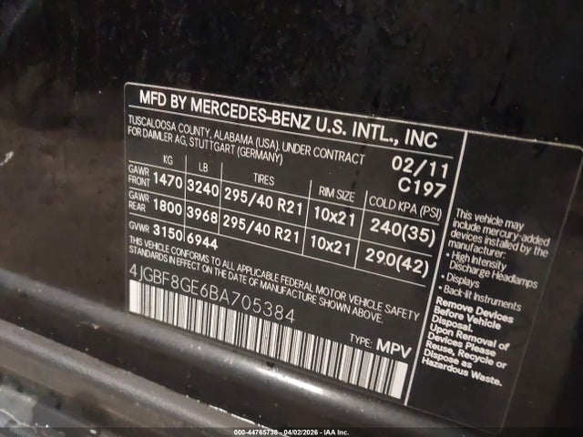 Продаж на аукціоні авто 2011 Mercedes-benz Gl 550 4matic, vin: 4JGBF8GE6BA705384, номер лоту: 44765738