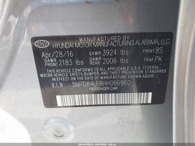 Hyundai ELANTRA SE 2017 5NPD84LF8HH066960 Image 9