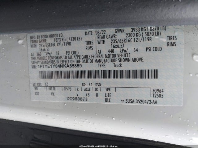 1FTYE1Y84NKA85859 Ford Transit-150