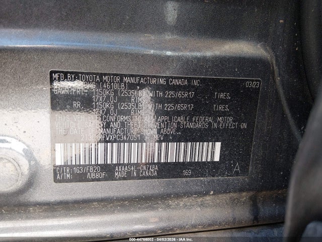 Продажа на аукционе авто 2023 Toyota Rav4 Le, vin: 2T3F1RFVXPC347051, номер лота: 44766002