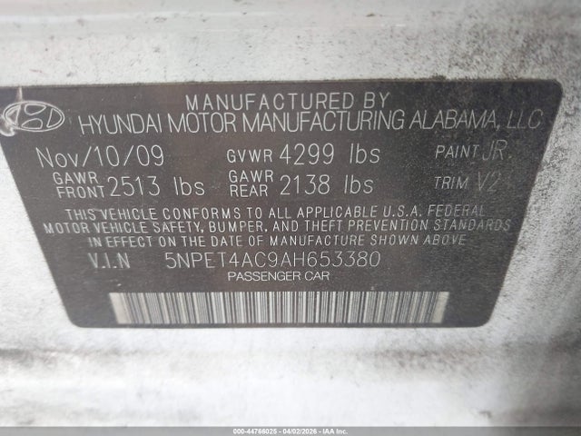2010 HYUNDAI SONATA 5NPET4AC9AH653380 Photo 8