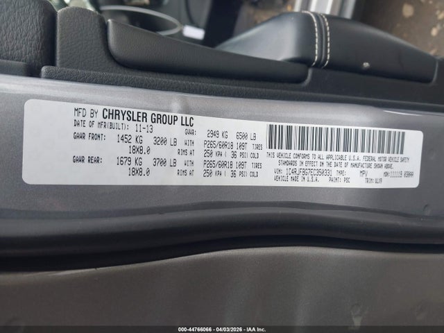 44766066 :رقم المزاد ، 1C4RJFBG7EC350331 vin ، 2014 Jeep Grand Cherokee Limited مزاد بيع