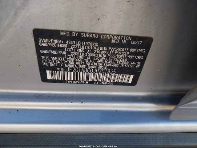 Aukcja sprzedaży 2018 Subaru Crosstrek 2.0i Premium, vin: JF2GTABC0JH201825, numer aukcji: 44766071