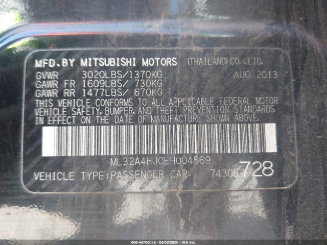 2014 MITSUBISHI MIRAGE ML32A4HJ0EH004569 Photo 8