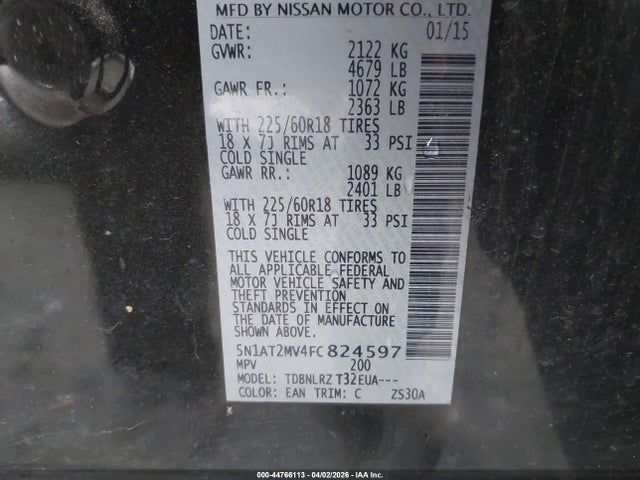Nissan Rogue Sl 2015 5N1AT2MV4FC824597 Image 9