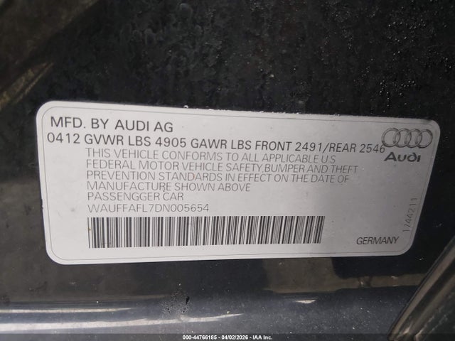 2013 AUDI A4 WAUFFAFL7DN005654 Photo 8