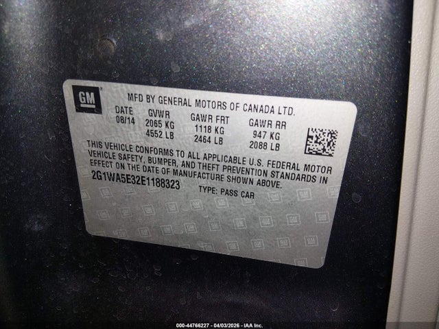 2G1WA5E32E1188323 Chevrolet Impala Limited Ls