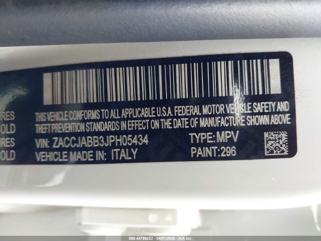 ZACCJABB3JPH05434 Jeep Renegade Latitude Fwd